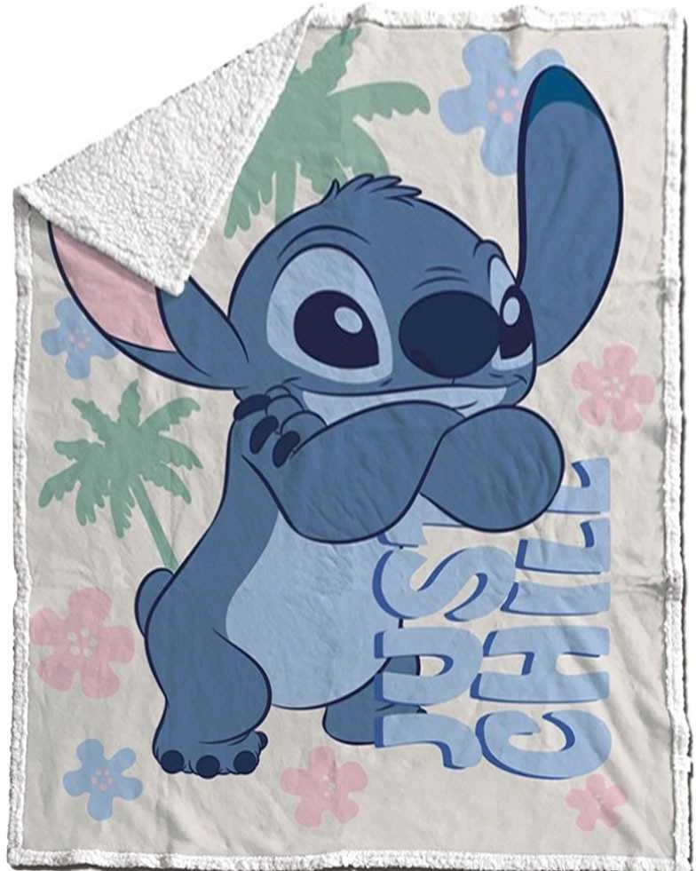 Disney Stitch coral sherpa blanket 130x170cm