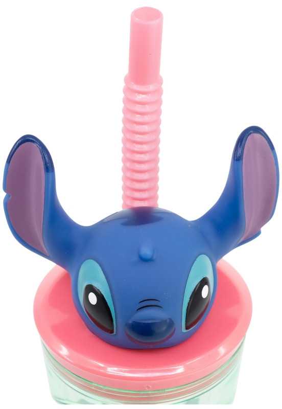 Disney Lilo ir Stitch lengvai išsiblaškęs 3D plastikinis šiaudelis 360 ml