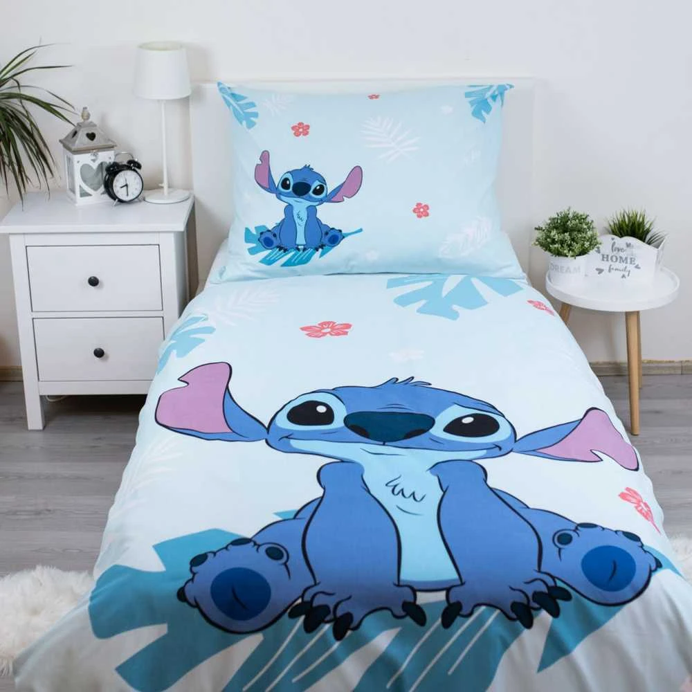 Patalynė bawełniana 140x200 Lilo i Stitch mėlyna poszewka 70x90 JF24