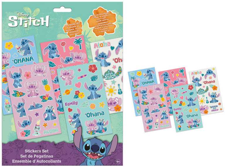 Kids Euroswan Hiszpania *****Stitch komplektas naklejek 92szt ST00077 89841
