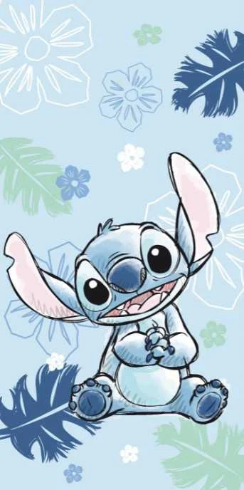 Rankšluostis Mėlyna Ręcznik plażowy 70x140 Lilo and Stitch Ohana Mėlyna mėlyna dziecięcy bawełniany Kids25
