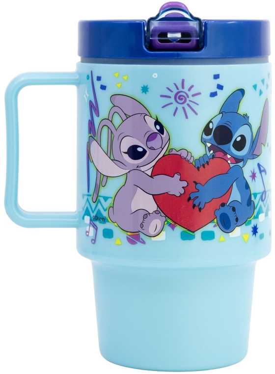 STOR Disney Lilo ir Stitch piešimo puodelis su šiaudeliu, 530 ml