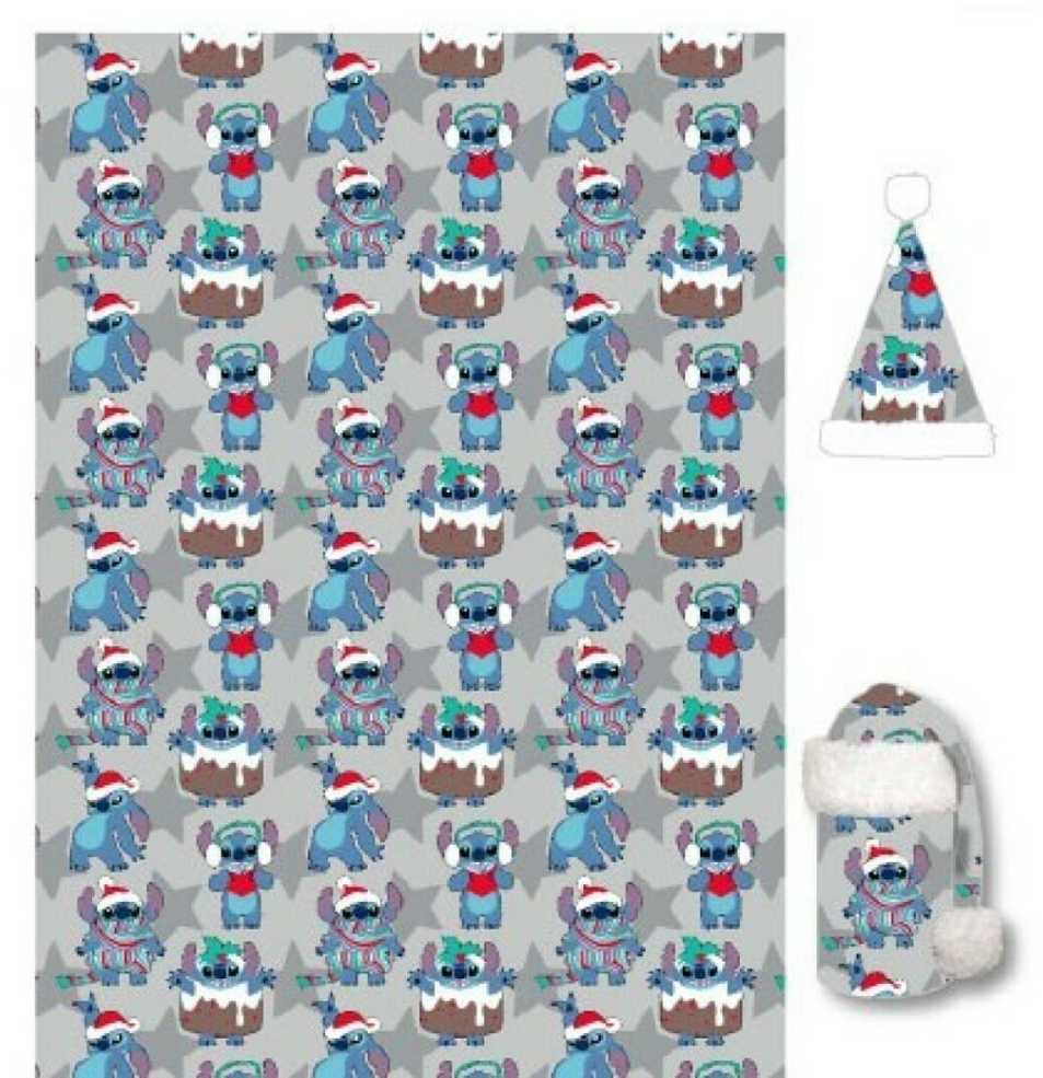 Disney Stitch Coral blanket + hat set