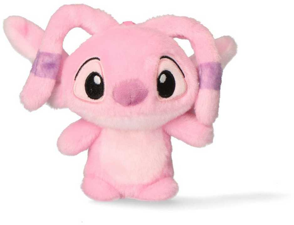 Disney Lilo ir Stitch rožinė 3D pliušinė figūrėlė su kabliuku, krepšio aksesuaru 12 cm