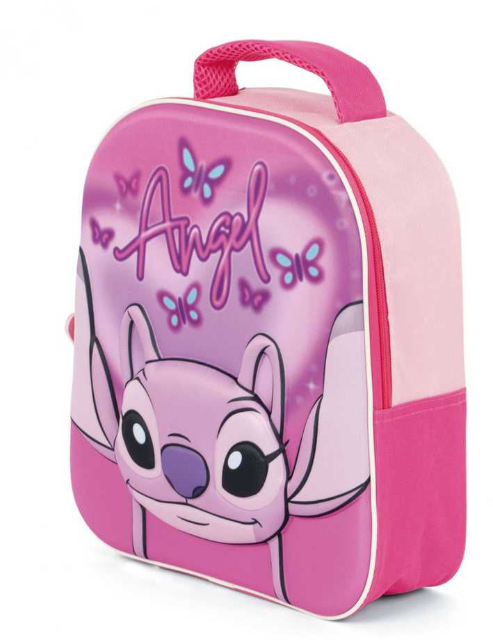 Disney Lilo ir Stitch Rožinė Angel 3D kuprinė, krepšys 32 cm