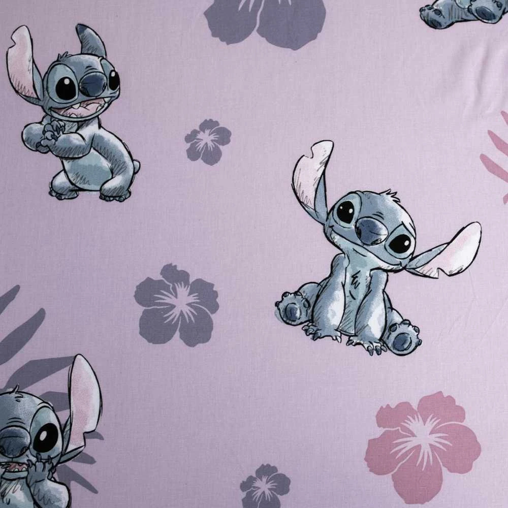 Prześcieradło bawełniane su gumką 90x200 Lilo and Stitch rožinė vaikams JF24