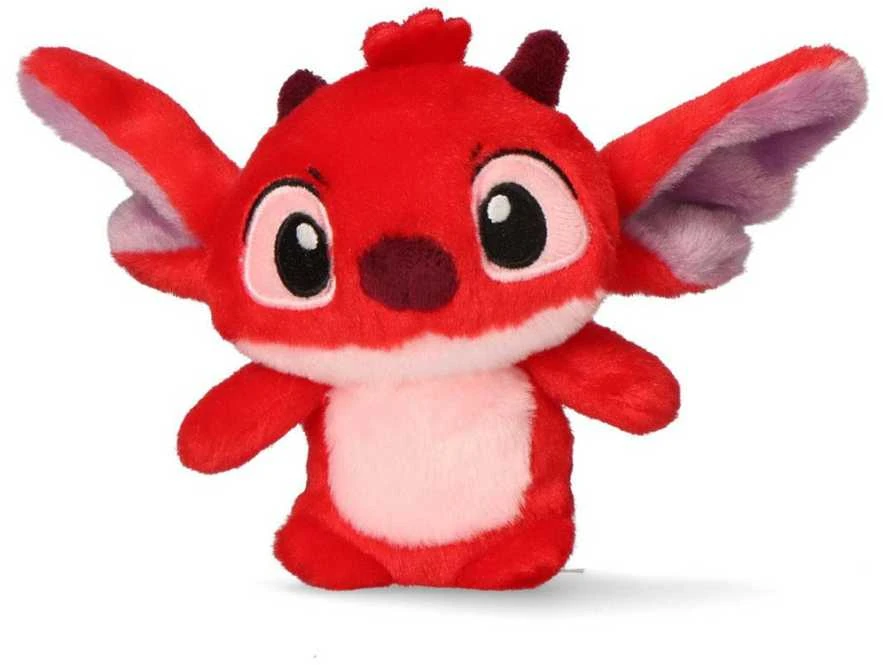 Disney Lilo ir Stitch rožinė raudona 3D pliušinė figūrėlė su pakabuku, krepšio pakabuku 12 cm