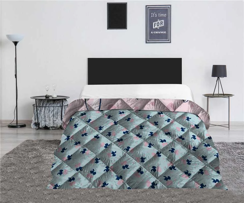 Disney Lilo ir Stitch širdelės formos dygsniuota lovatiesė, antklodė 240x220cm