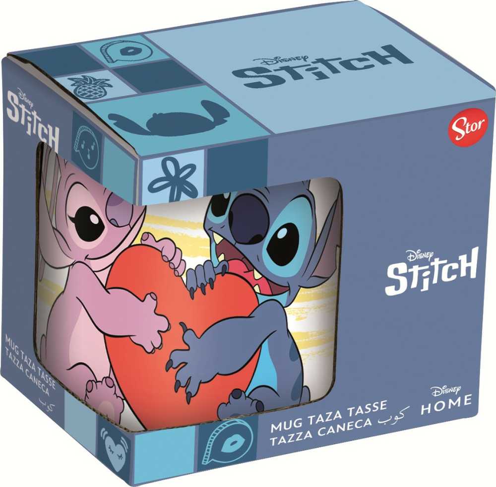 „Disney“ Lilo ir Stitch širdelės formos porcelianinis puodelis, 235 ml (8 uncijos), dovanų dėžutėje