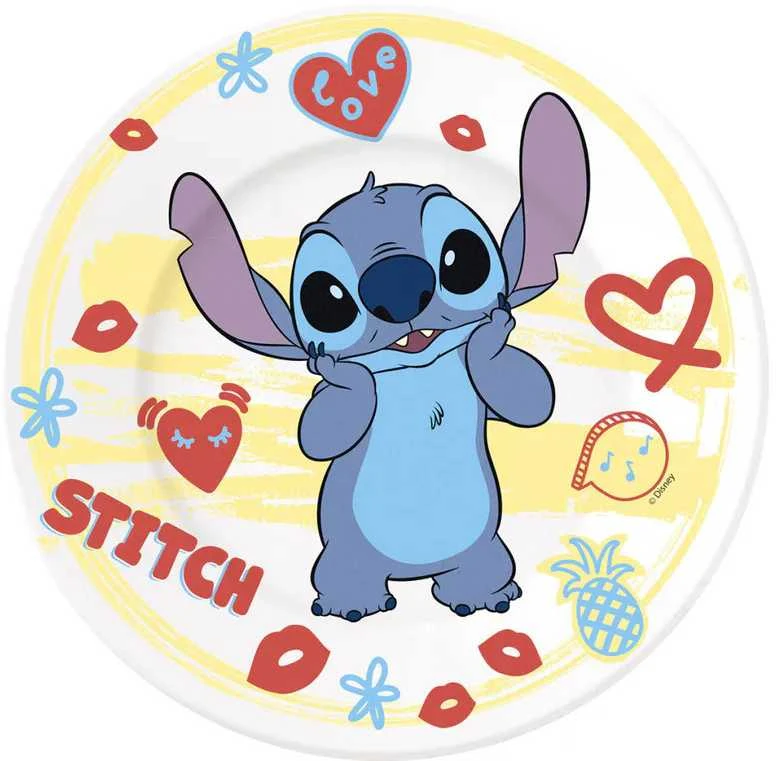 Stor Disney Lilo and Stitch, porcelianinis vakarienės rinkinys dekoratyvinėje dėžutėje su šuns širdies motyvu su žvaigždute