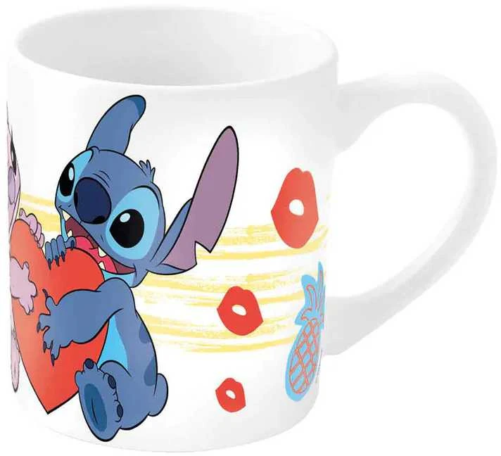 Stor Disney Lilo and Stitch, porcelianinis vakarienės rinkinys dekoratyvinėje dėžutėje su šuns širdies motyvu su žvaigždute