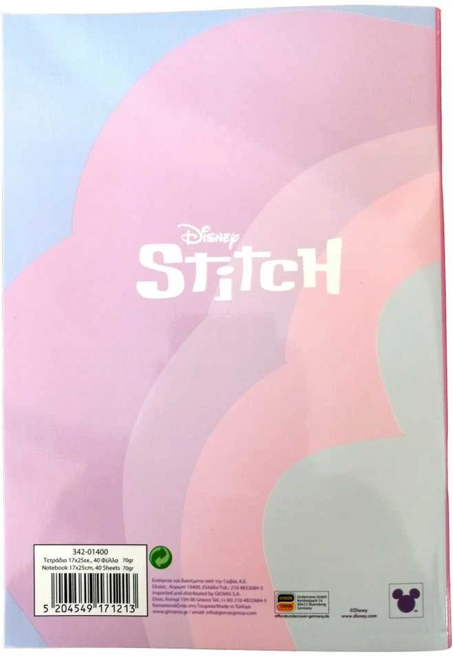 Disney Lilo ir Stitch Space Rocks užrašų knygelė su 5 linijomis, 40 puslapių