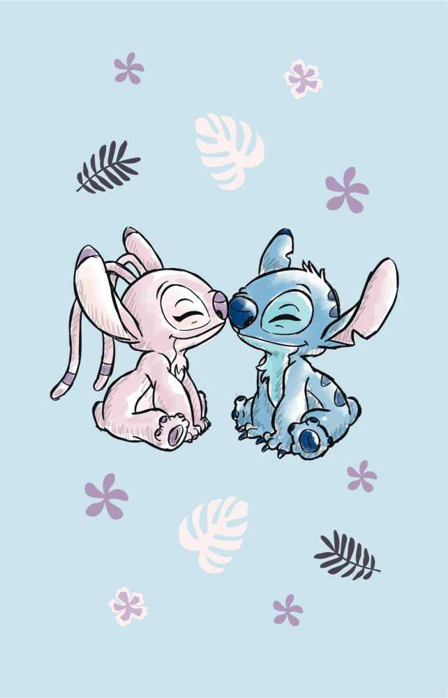 Rankšluostis Ręczniczek do przedszkola 30x50 Lilo and Stitch mėlynas dziecięcy bawełniany JF24
