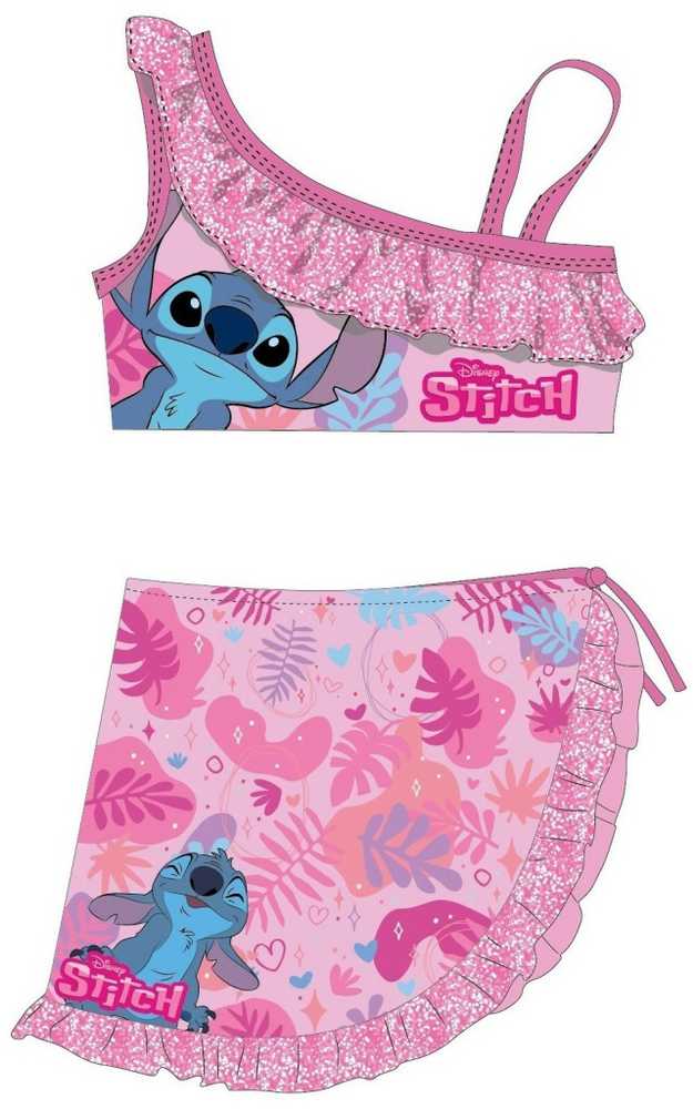 Disney Lilo ir Stitch Tropic Rožinė vaikiškas bikinis ir sarongas 4/5 metų vaikams
