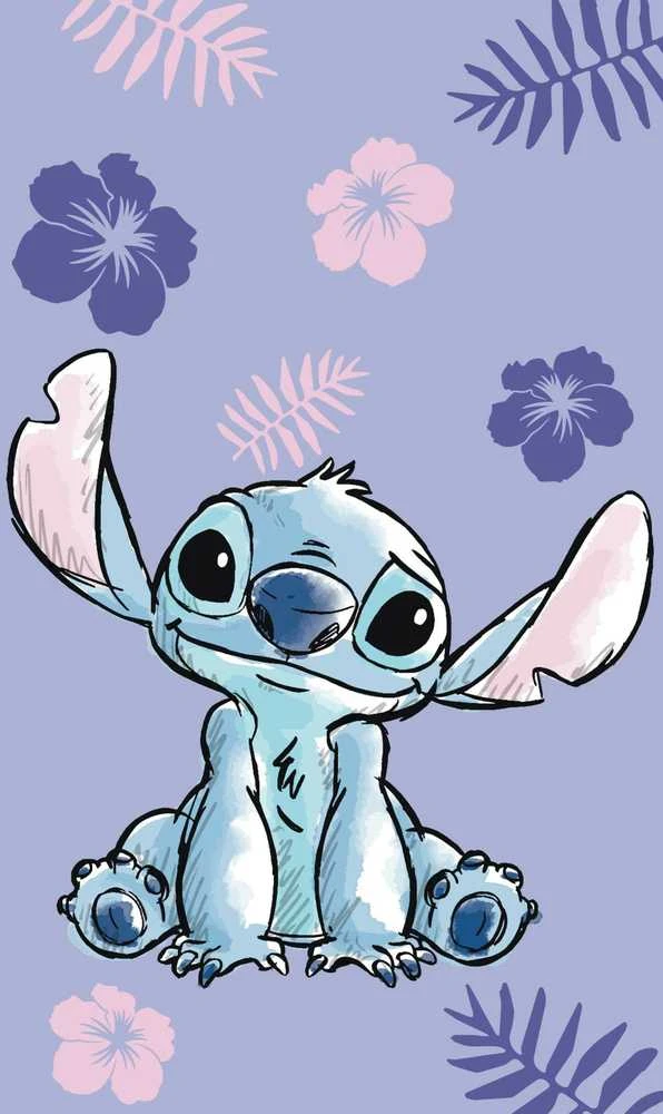 Disney Lilo ir Stitch violetinis rankšluostis, veido rankšluostis, rankšluostis 30x50cm