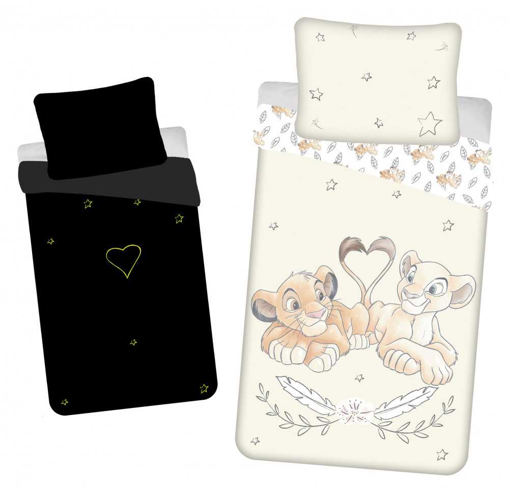 Patalynė świecąca w ciemności 140x200 Król Lew 2305 bawełniana poszewka 70x90 JF 02