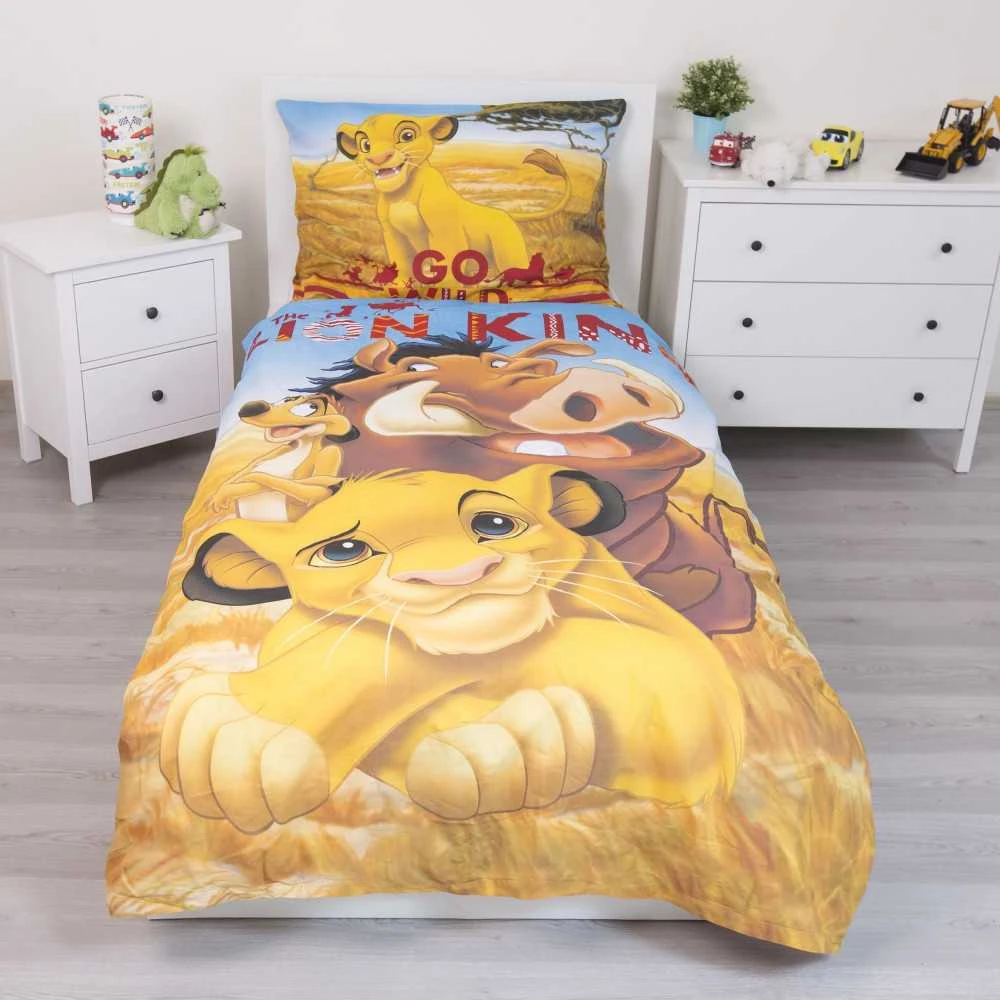 Patalynė bawełniana 140x200 Król Lew 9436 Simba Pumba Timon Lion King poszewka 70x90