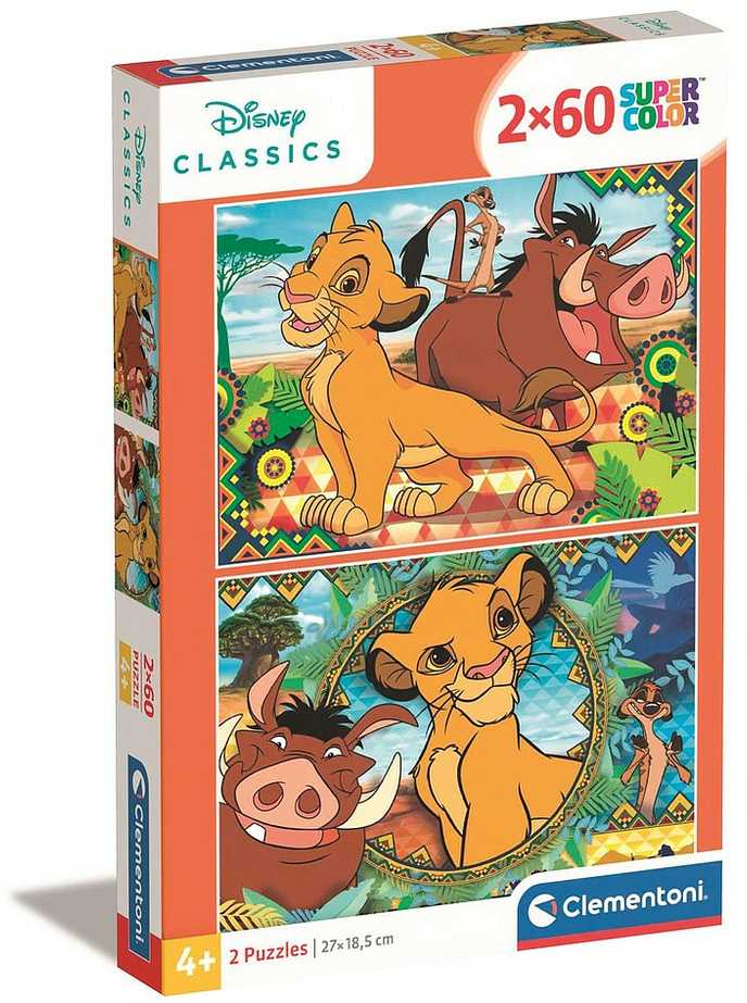 Clementoni Dėlionė 2x60 vnt. - Liūtas karalius