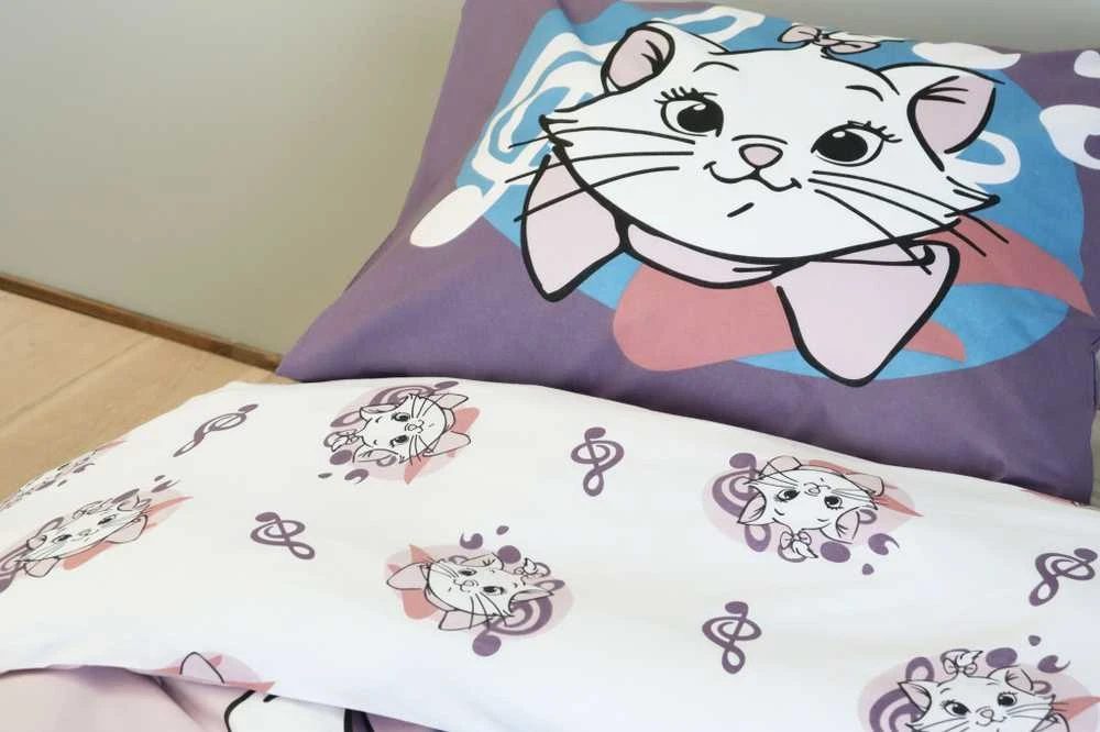 „Disney Marie Purrfect“ vaikiškas, darželio antklodės užvalkalas 100–135 cm, 40–60 cm