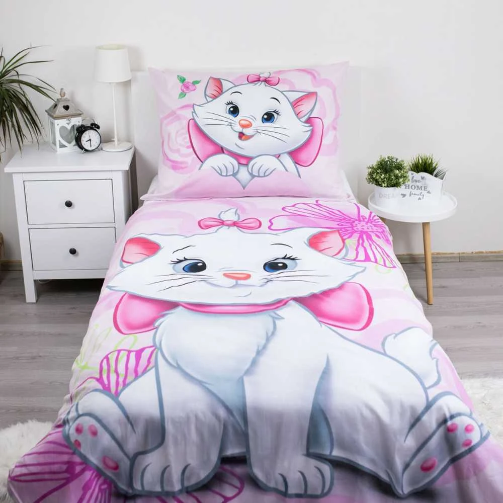 Patalynė bawełniana 140x200 Kot Marie Cat rožinė pszewka 70x90 JF24