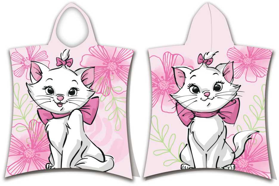 Pink Marie Cat "Rožinė flower" Vaikiškas rankšluostis-pončas, 50x115 cm