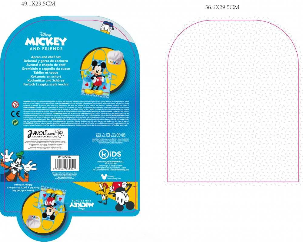 Kepurė "Disney Mickey" vaikiška 2 dalių prijuostė