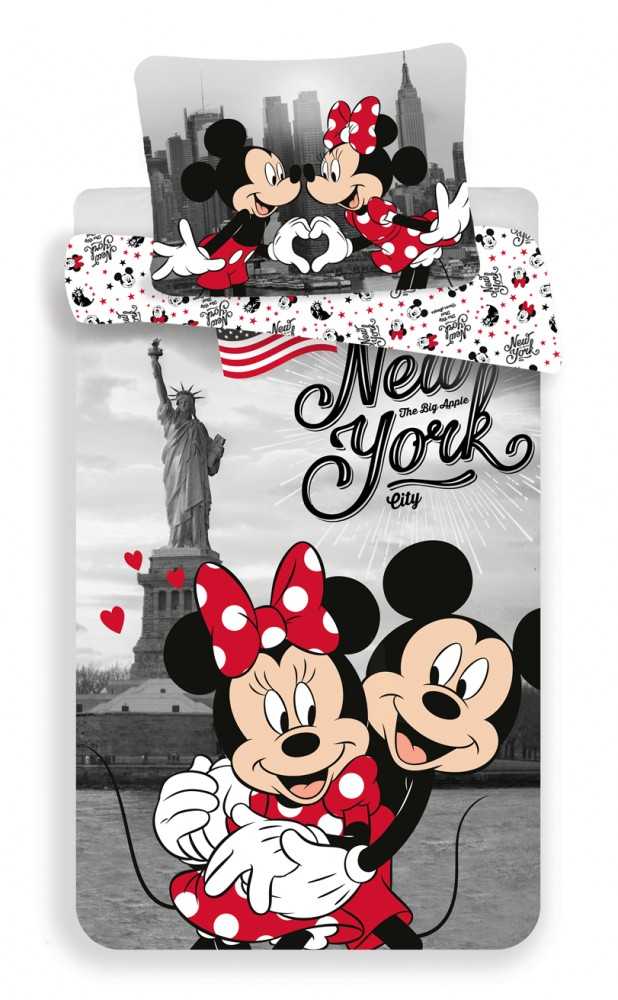 Patalynė bawełniana 140x200 Myszka Mini i Miki New York Love poszewka 60x80 JF 02