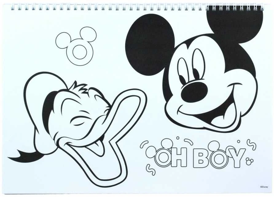 Disney Mickey Oh Boy A/4 spiralinė eskizų knygelė su 40 lapų ir lipdukais