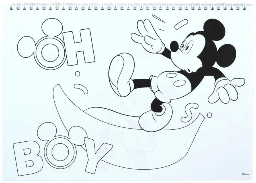 Disney Mickey Oh Boy A/4 spiralinė eskizų knygelė su 40 lapų ir lipdukais