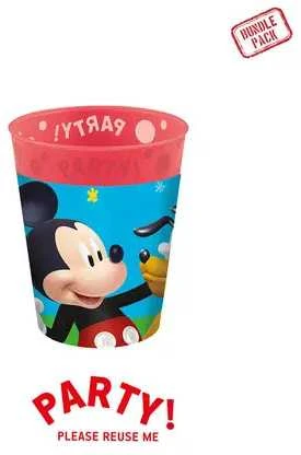 Disney Mickey Rock the House mikro plastikinių puodelių rinkinys, 4 vnt., po 250 ml