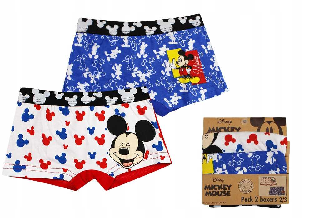 „Disney Mickey“ vaikiškos bokseriai, 2 vnt. pakuotėje, 2/3 metai