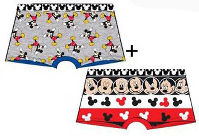 Disney Mickey vaikiškos bokserinės kelnaitės, 2 vnt. pakuotėje, 2/3 metai