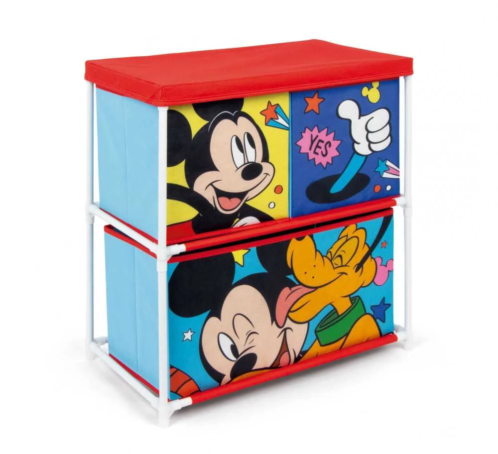 Disney Mikio ir Plutono žaislų laikymo stovas su 3 skyriais, 53x30x60 cm