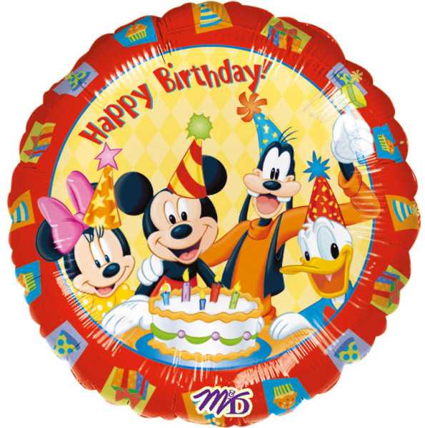 Amscan Mickey Happy Birthday folijos balionas, 43 cm