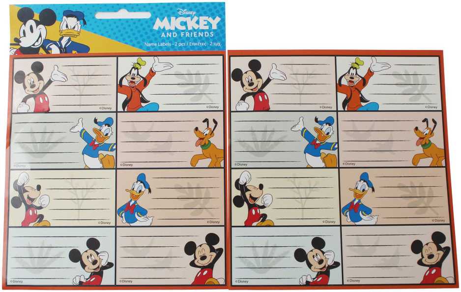 Disney Mikio užrašų knygelės etiketės, 16 vnt.