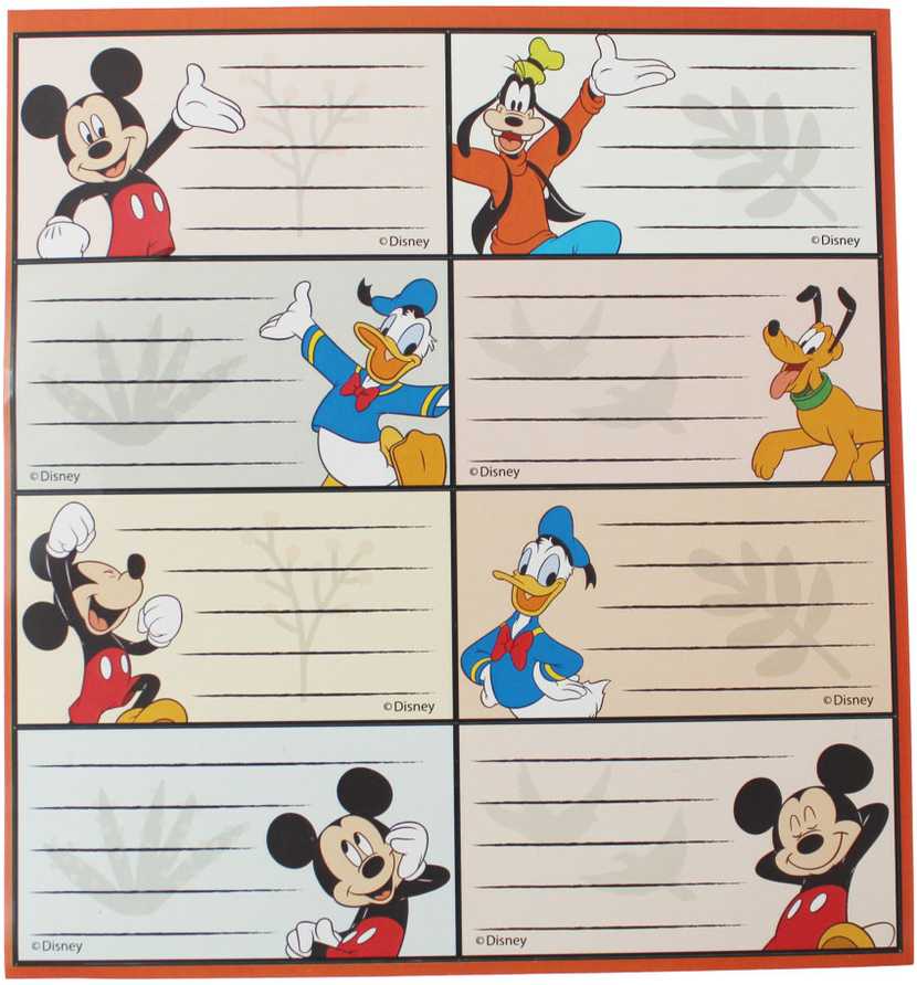 Disney Mikio užrašų knygelės etiketės, 16 vnt.