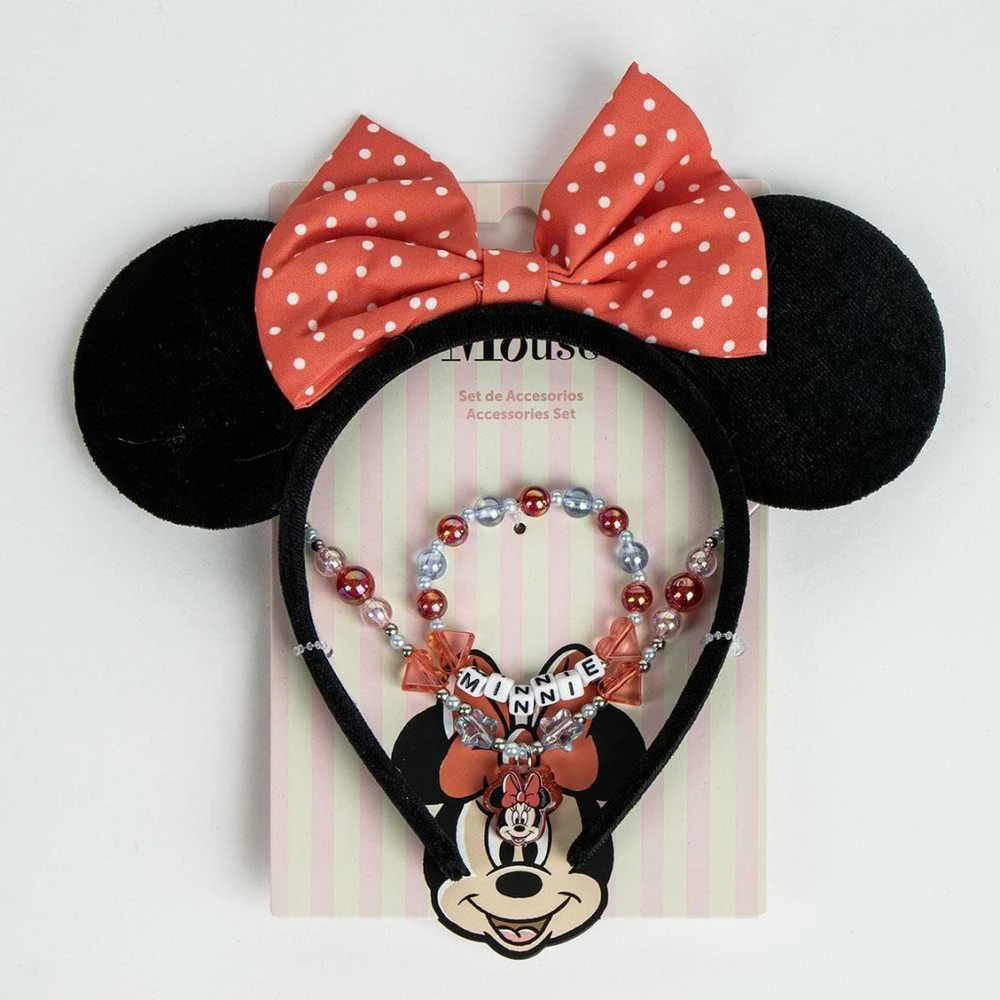Papuošalų komplektas Minnie Mouse Rožinė 3 Dalys