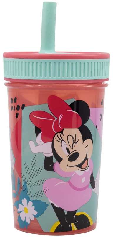 Disney Minnie Being More silikoninis puodelis su šiaudeliu, 420 ml
