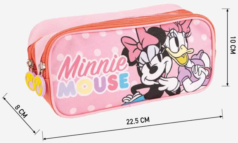 Disney Minnie Daisy dviejų skyrių pieštukų dėklas, 22,5 cm