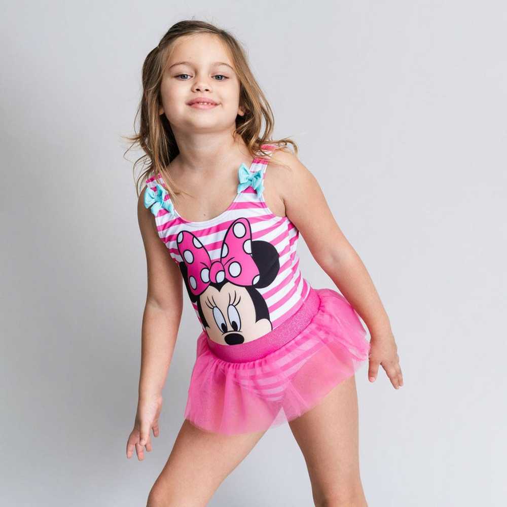 Disney Minnie dryžuotas vaikiškas maudymosi kostiumėlis, plaukimui, 4 metai