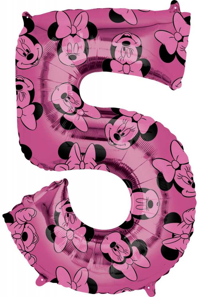 Amscan GoDan Balon foliowy Cyfra5 Minnie fiol66cm 4014001 01401