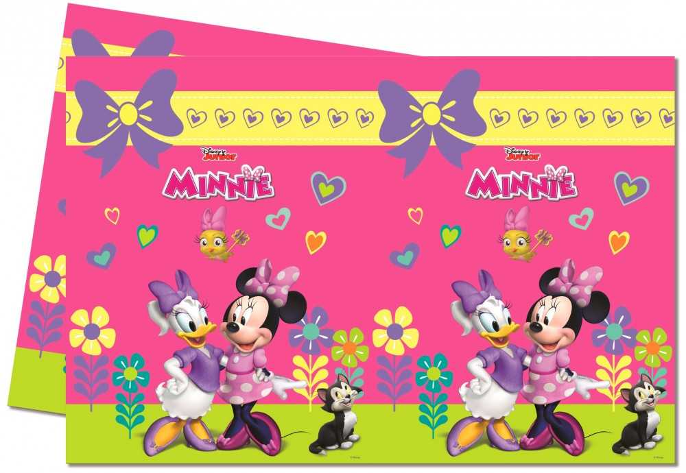 PROCOS Minnie Mouse širdelės formos gimtadienio staltiesė - 120x180 cm - 1 vnt. universalus