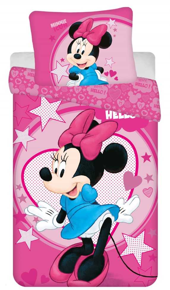 Patalynė dziecięca 140x200 Minnie Hello poszewka 70x90
