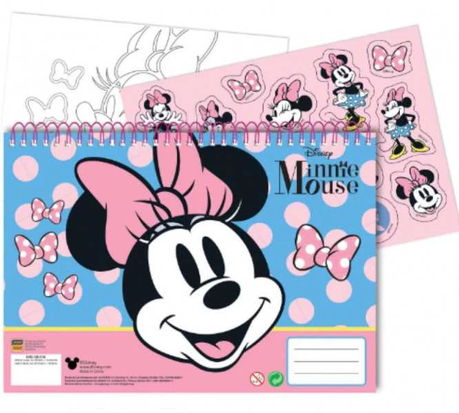 „Disney Minnie Joy“ spiralinė A/4 eskizų knygelė su 40 lapų ir lipdukais