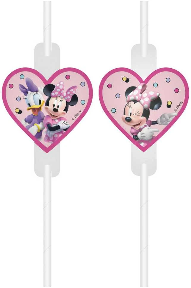 GoDan Popieriniai šiaudeliai su medalionu Minnie Mouse 4 vnt.