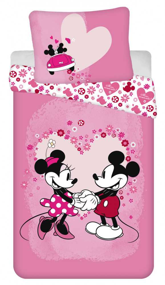 Patalynė dziecięca 140x200 Myszki Mini Miki 9527 Minnie Mickey Mouse poszewka 70x90