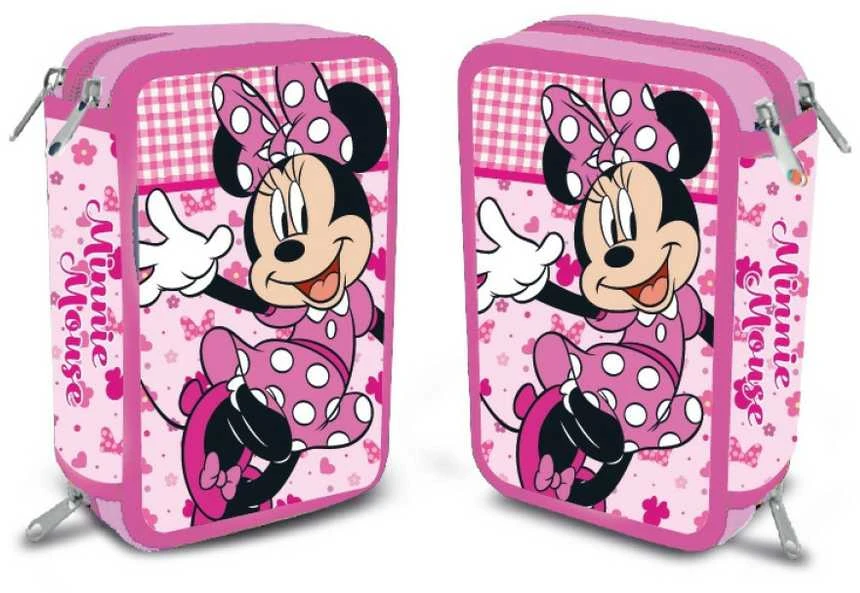 „Disney Minnie Lovely Charm“ trijų pakopų pieštukų dėklas su užpildu