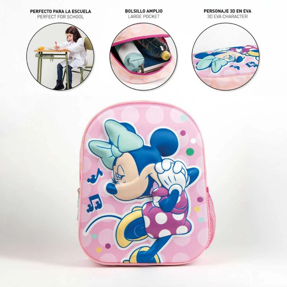 CERDÁ 3D mokyklinis krepšys Minnie Mouse Rožinė 25,0 x 31,0 x 10,0 cm