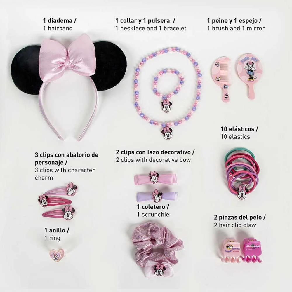 „Disney Minnie“ papuošalų ir plaukų aksesuarų rinkinys