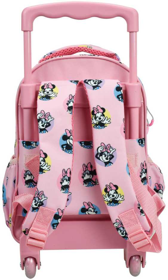 Pink Disney Minnie Pretty in Rožinė riedanti vaikiška kuprinė, krepšys 30 cm
